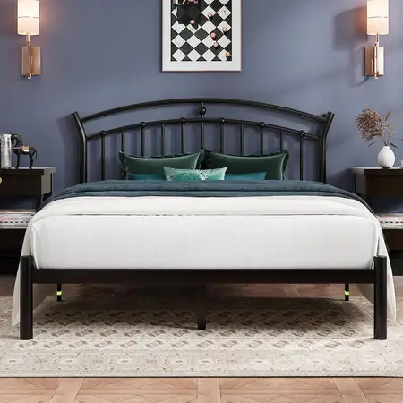 Full Size Bed Frame Classic Black Full Metal Bed Frame